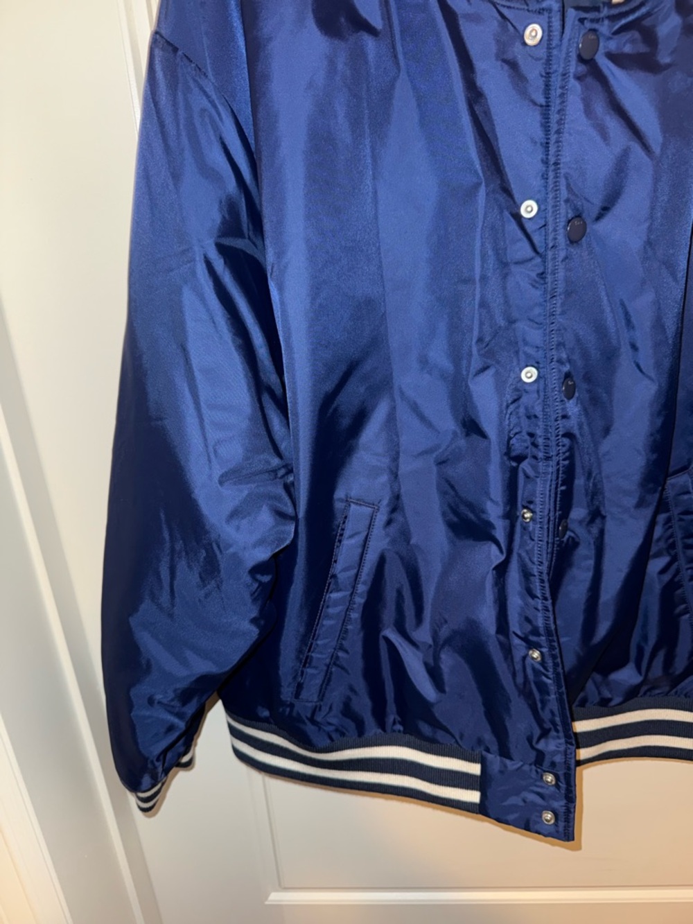 TNA Navy Blue Varsity-Style Bomber Jacket - Picture 2 of 3